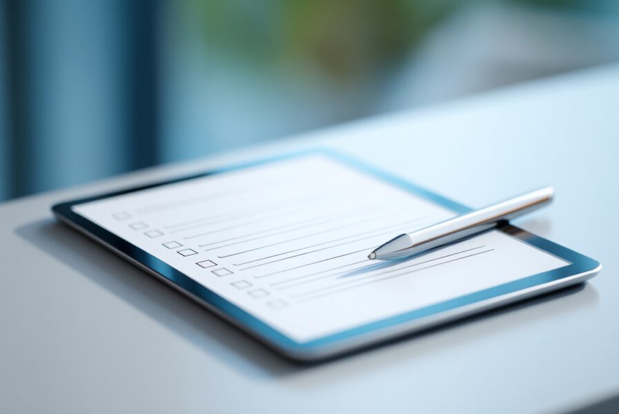 Umbau Startcheck Checkliste auf Tablet